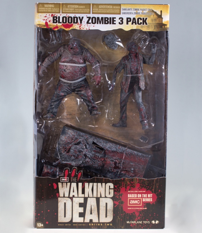 Ходячі мерці Зомбі пак McFarlane Toys The Walking Dead Bloody Zombie 3 pack